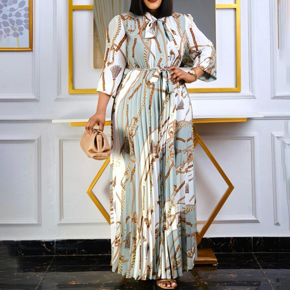 Women Dress Spring Long Sleeve Printing plus Size Dress